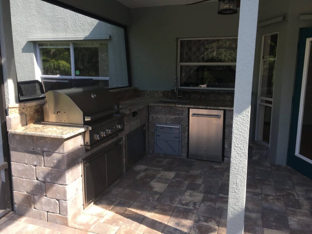 outdoor kitchen pavers installation brevard county florida