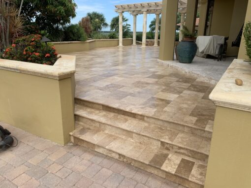 Travertine patio pavers brevard county fl