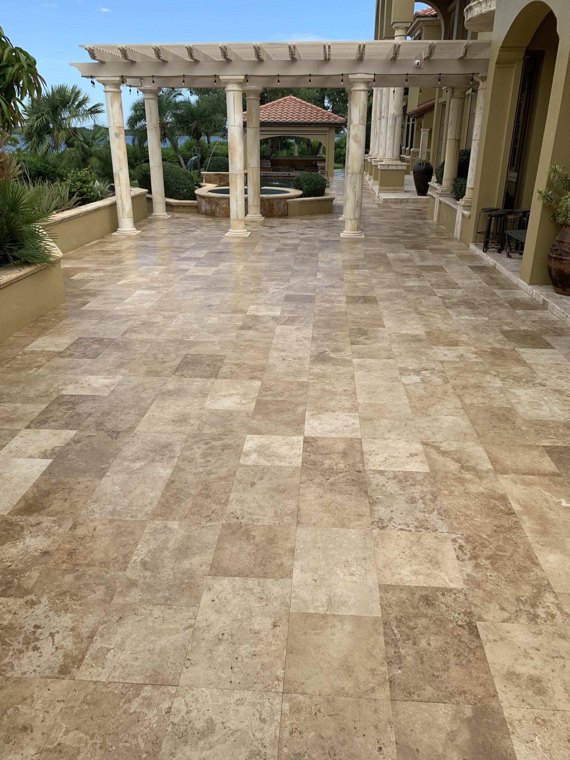 Travertine Pavers Installation Brevard County, FL