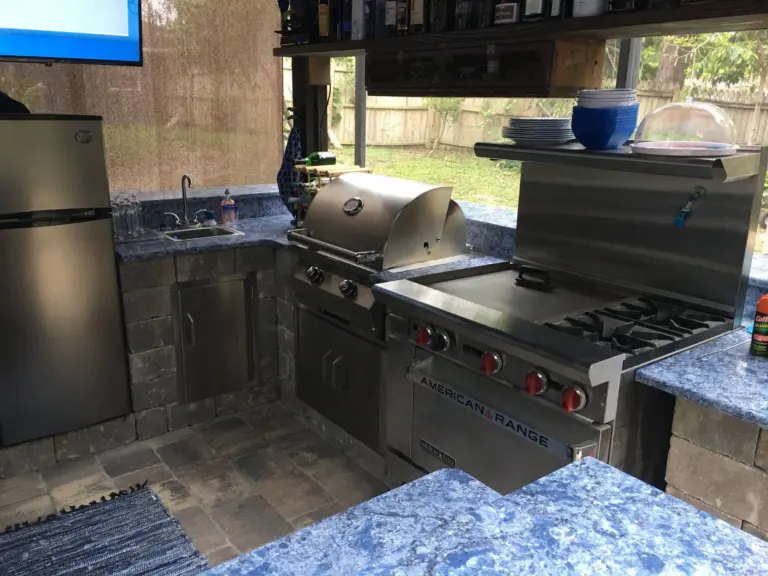Completed residential outdoor kitchen installation.